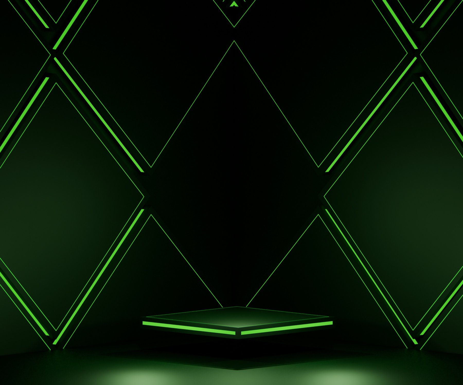 Green neon podium background